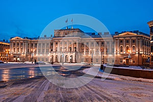 The Mariinsky Palace is part of the ensemble of St. Isaac`s Square, designed by the