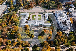 Mariinskyi Palace - the official ceremonial residence of the President of Ukraine and Verkhovna Rada building in Kyiv. View from