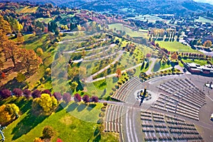 Marija Bistrica sanctuary Golgota hill aerial view