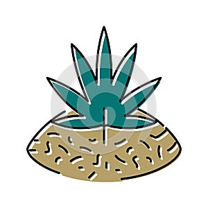 marijuana drug plant color icon vector illustration