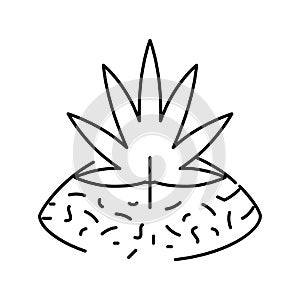 marijuana drug plant line icon vector illustration