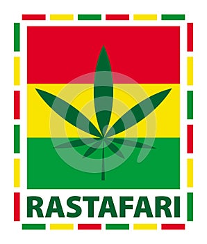 Marijuana leaf in rastafari colours, illustration