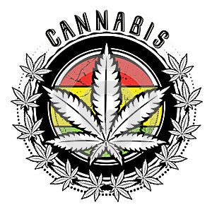 Marijuana and weed leaf logo design
