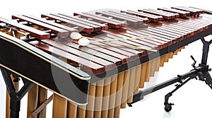 A Marimba with mallets on white