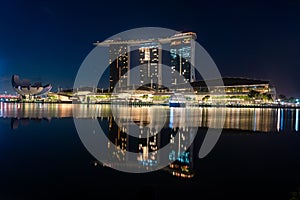 Marina Bay and Gardens at night sunriseViews around Singapore , Asia