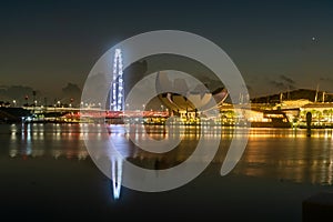 Marina Bay and Gardens at night sunriseViews around Singapore , Asia