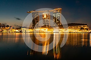 Marina Bay and Gardens at night sunriseViews around Singapore , Asia