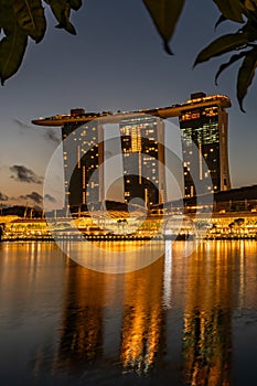 Marina Bay and Gardens at night sunriseViews around Singapore , Asia