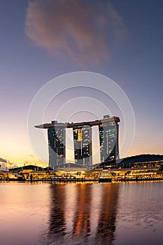 Marina Bay and Gardens at night sunriseViews around Singapore , Asia