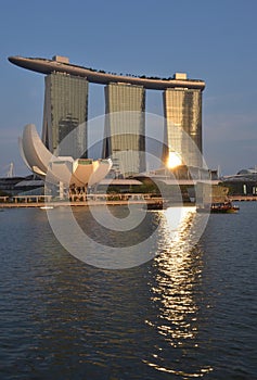 Marina Bay Hotel and The ArtScience Museum, Singapore.