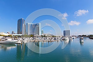 Marina Bay panorama in San Diego, California USA.