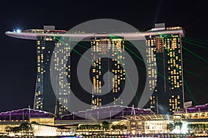 Marina Bay Sands hotel with light and laser show in Singapore
