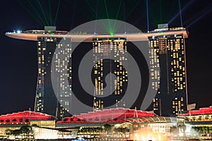 Marina Bay Sands hotel with light and laser show in Singapore