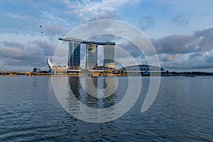 Marina Bay Sands Hotel at sunset