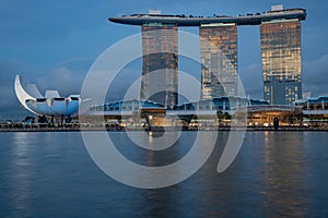 Marina Bay Sands Hotel at sunset