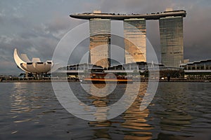 Marina Bay Sands Hotel at sunset