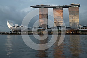 Marina Bay Sands Hotel at sunset