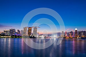 Marina Bay View of Singapore city landmark