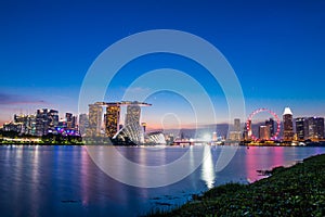 Marina Bay View of Singapore city landmark