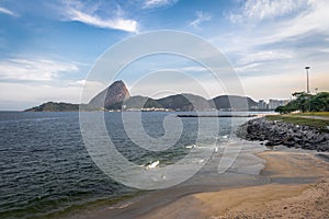 Marina da Gloria Beach and Sugar Loaf Mountain on background - Rio de Janeiro, Brazil photo
