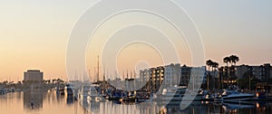 Marina Del Rey at Dawn, Los Angeles USA. photo