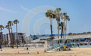 Marina del Rey sandy beach in a sunny spring day, USA