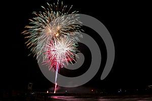 Tuscany, Marina di Grosseto fireworks on the pier for the celebration of San Rocco, photo