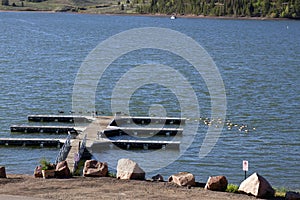 Marina at Dillon Reservoir in Colorado photo