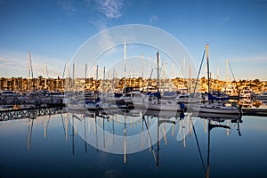 Marina Dock at Sunrise in San Diego California