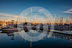 Marina Dock at Sunrise in San Diego California