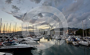 The marina at dusk. Lavagna. Italy