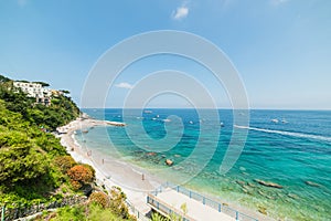 Marina Grande beach in Capri island seen from above