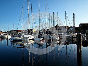 The marina and harbour in Faaborg, Funen, Denmark