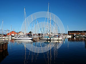 The marina and harbour in Faaborg, Funen, Denmark photo