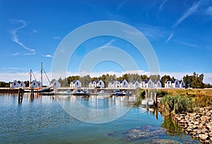 Marina with holiday apartments in PeenemÃ¼nde. Germany