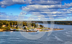 Marina and Homes on Shore of Sydney Nova Scotia