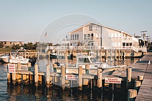 Marina in Kismet, on Fire island, Long Island, New York