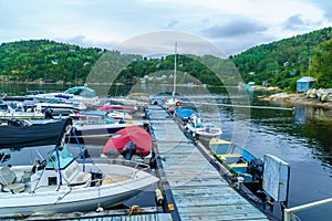 Marina in L-Anse-de-Roche, Saguenay fjord, in Quebec