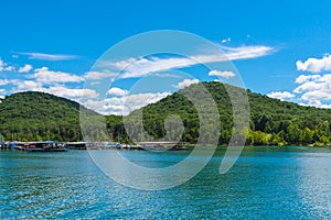 Marina on lake Cave Run in Kentucku, USA