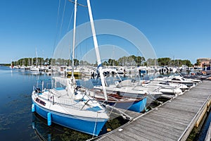 The marina of lake Hourtin, near Lacanau in France