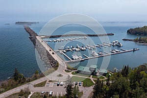 Marina on Lake Superior From Above