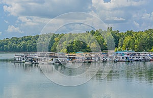 A marina on Laurel River Lake in Daniel Boone National Forest, Corbin, Kentucky photo
