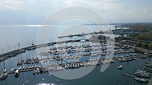 Marina of Lausanne Ouchy - aerial view