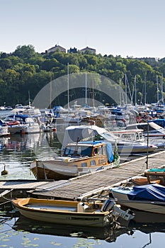 Marina with leisureboats Stockholm