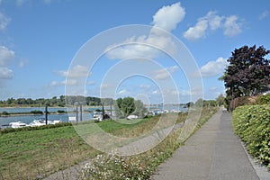 Marina of Leverkusen Hitdorf,Rhine River,Germany