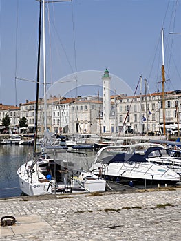 Marina and lighthouse of La Rochelle