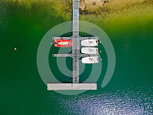 Marina Majesty: Aerial Top-Down of Docked Sailboats