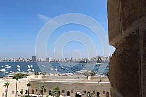 Marina near Citadel of Qaitbay, Egypt.