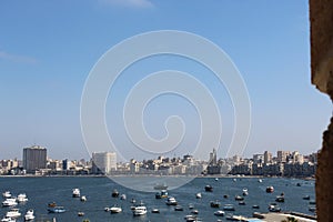 Marina near Citadel of Qaitbay, Egypt.