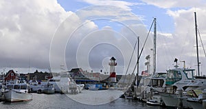 Marina Oceanside California boats lighthouse 4K